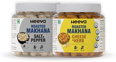 Heeva Roasted Makhana Salt & Pepper and Cheese & Herbs Fox Nuts (100g Each) Combo Pack(2 x 100 g)