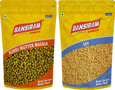 Bansiram Namkeen Bundi Mutter Masala And Sev(2 x 375 g)