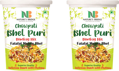 Nature's Bridge Instant Bhel Puri Cup - 150 Gm | Bhelpuri Mix | Chowpati Bhel | Indian Snacks(2 x 150 g)