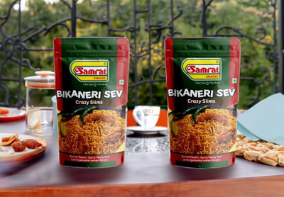 SAMRAT | Bikaneri Bhujia Sev Crazy Slims | Crispy Tangy and Flavorful Namkeen Snacks |(2 x 1 kg)