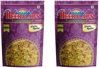 Heeralal's Khatta Meetha Indian Namkeen Tea-Time Snack Resealable(2 x 400 g)