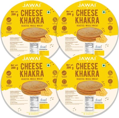 JAWAI Roasted Cheese Khakhra | Indian Snacks| Healthy Snack| Pack of 4 - 200g Each(4 x 0.2 kg)