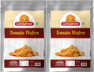 GHOTARAM Marwari Tomato Tango Flavour Aloo Chips Wafers Fried Potato Chips-150g*2Pack(2 x 150 g)