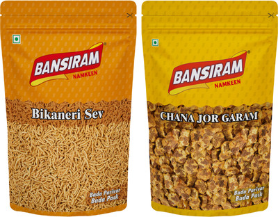 Bansiram Namkeen Bikaneri Sev & Chana Jor Garam(2 x 375 g)