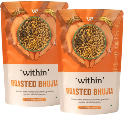 within Roasted Bhujia 75g [Pack of 2] | Crunchy Indian Snack(2 x 75 g)