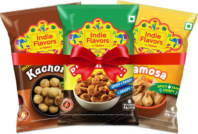 Indie Flavors by Flipkart Combo Pack - Mini Samosa, Kachori & Bhakarwadi(600 g)