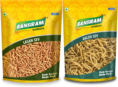 Bansiram Namkeen Lasan Sev & Aaloo Sev(2 x 375 g)