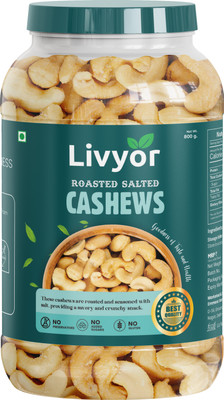 LIVYOR Premium Roasted and Salted Cashew Nuts | Super Nutritious Dry Fruit Snack(800 g)
