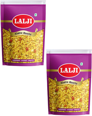 lalji Khatta Meetha 800Gm (400Gm x 2) Bikaneri Namkeen Spicy and Crispy Healthy Snack(2 x 400 g)