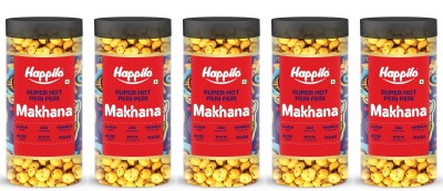 Happilo Makhana Superhot Peri Peri Jar, Roasted Foxnut, Healthy Snack, 80g x 5(5 x 80 g)