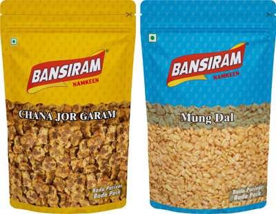 Bansiram Namkeen Chana Jor Garam (375gm) & Mung Dal (350gm)(2 x 362.5 g)