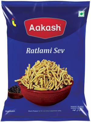 AAKASH Namkeen Ratlami Sev |Healthy Indian Snacks | Pack of 3| 150 Gm Each
