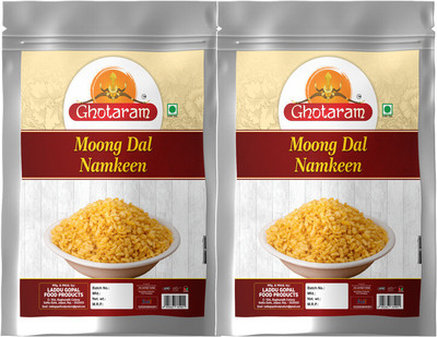 GHOTARAM Daryaganj Organic Salted Moong Dal Namkeen Salty Moong Dal Snacks-150g*2Pack(2 x 150 g)