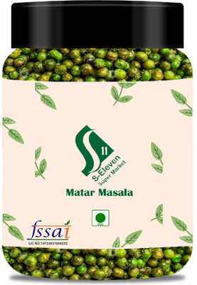 S Eleven Super Market Crispy Fried Green Masala Peas Jar/Vatana/Matar Namkeen(500 g)
