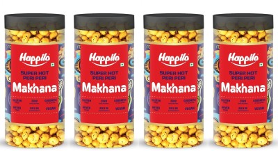 Happilo Makhana Superhot Peri Peri Jar, Roasted Foxnut, Healthy Snack, 80g x 4(4 x 80 g)