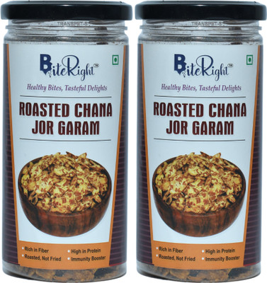 BiteRight Roasted Chana Jor Garam | Healthy Snack | Oil Free | Diet Snack |(2 x 150 g)