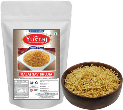 Yuvraj Food Product Malai sev bhujiya without mirch ( 350 gm x 2 ) pack(2 x 350 g)