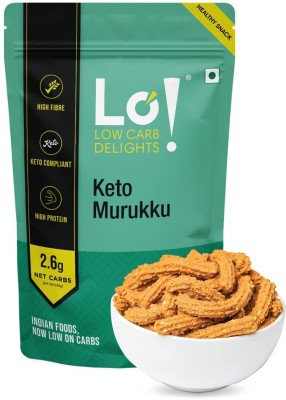 Lo! Foods Keto Murukku | Sugar Free Low Carb Namkeen| 2.9g Net Carb Keto Snacks Diet(200 g)