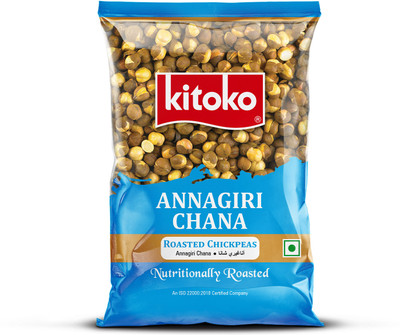 Kitoko Roasted Unsalted Annagiri Chana | Desi Chickpeas With Skin | Namkeen Bhuna Chana(200 g)