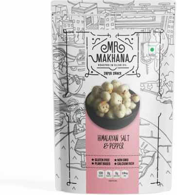 Mr Makhana Roasted Makhana and Foxnuts | Healthy Snacks | Himalayan Salt & Pepper(55 g)