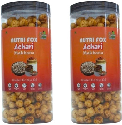 PUNAM ORGANICS NutriFox Achari Makhana Roasted in Olive Oil Snacks - Pack of 2 (Each 77 g)(2 x 77 g)