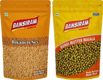 Bansiram Namkeen Bikaneri Sev & Bundi Mutter Masala(2 x 375 g)