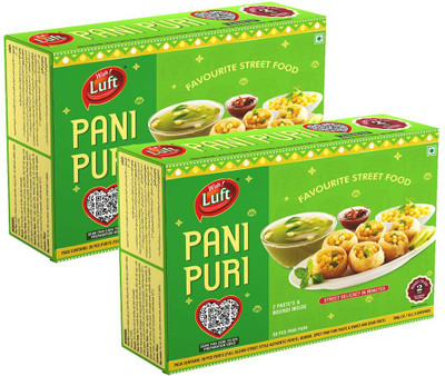 wah luft Pani Puri Kits 360g - Combo Pack of 2, Ready to Eat, 30pcs (Full Blown Puris)(720 g)