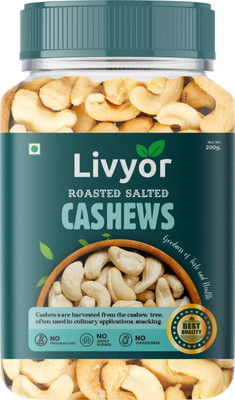 LIVYOR Premium Roasted and Salted Cashew Nuts Dry Fruits(200 g)