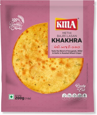 KMA Methi Bajri Lasan Khakhra - Handmade Roasted Gujarati Multigrain Garlic Khakhra(200 g)