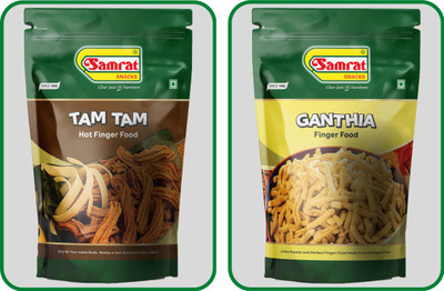 SAMRAT |Assorted Combo Pack of 2 |TAM TAM|GANTHIA| Tasty & Healthy Snacks| Namkeen|(2 x 400 g)