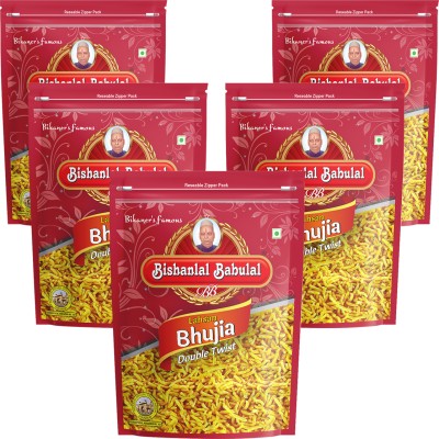 Bishanlal Babulal Lahsan Bhujia 2Kg (400Gm x 5) Tasty Bikaneri Namkeen Healthy Snack(5 x 400 g)