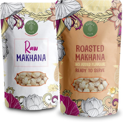 The Terra Club Raw Makhana & Roasted Makhana No artificial Flavours & Preservatives(2 x 150 g)
