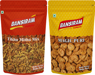 Bansiram TIKHA MITHA MIX & MAGIC PURI COMBO PACK(2 x 400 g)