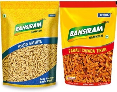 Bansiram NYLON GATHIYA AND FARALI CHIWDA TIKHA(2 x 400 g)