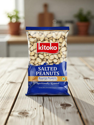 KITOKO Salted Roasted Peanuts Without Skin | Crunchy Salted Peanuts | Roasted Mungfali(500 g)