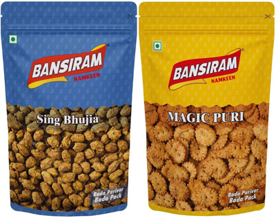 Bansiram SHING BHUJIA (375gm) & MAGIC PURI (400gm) COMBO(2 x 387.5 g)
