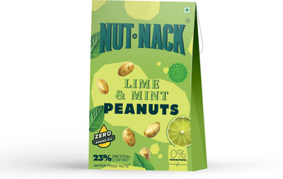 NutNack Lime & Mint Peanuts, Tangy & Refreshing Roasted Peanuts with No Added Oil(45 g)