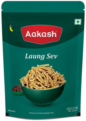 AAKASH Namkeen Laung Sev | Pack of 2 | 350 Gm Each | Mouth Watering Clove Spicy Taste(2 x 350 g)