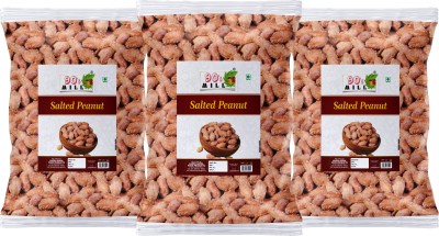 90's MILL Fast Vrat Upwaas Navratri Diwali Snack Roasted Peanuts Rock Salted-250g*3Pack(3 x 250 g)