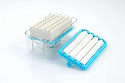 MD PRODUCT Plastic 2-In-1 Portable Laundry Rolling Soap Box Soap BarWith Rubber Roller(Blue)