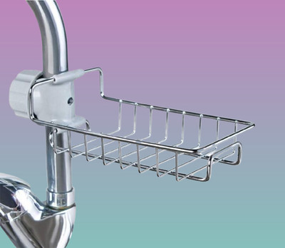 Erynex Sink Caddy to hold Cleaning Sponge along with Soap Holder(Silver)