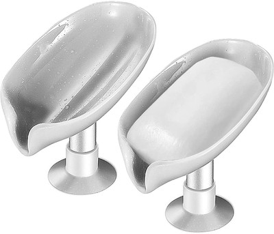 WebDealz Pack of 2 Leaf Shaped Self Draining Suction Cup Soap Dish x2.97(Random Colour)