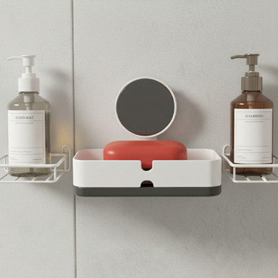 Houspace plastic soap holder(White,Grey)