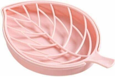 KRAZE Pack of 3 Leaf Shape Double Layer Self Draining Bar Soap Holder x3.56(Multicolor)