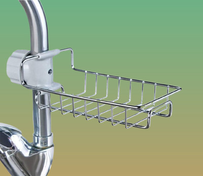 Ekcion Sink Holder for storing Cleaning Sponge as well as Dish Soap(Silver)