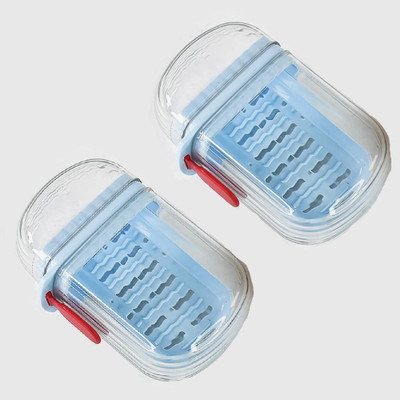 Gift Corner Multifunctional Soap Box with Drain Tray and Lock Clip (1 Pc)(Blue, Multicolor)