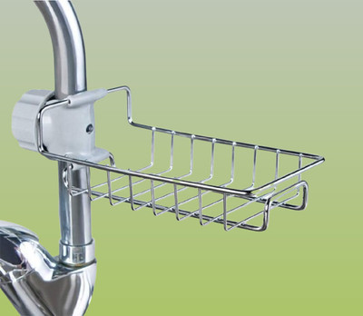 Aekum Kitchen Caddy designed for Dish Sponge along with Soap Holder(Silver)