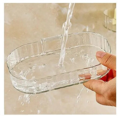RBA Durable Self-Adhesive Soap Holder for Bathroom – Soap Case/Box/Dish (Pack of 1)(Transparent)