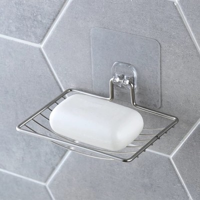 nunki trend Waterproof Kitchen Bathroom Single-Layer Soap Dish Holder, Soap Dish Holder(Silver)