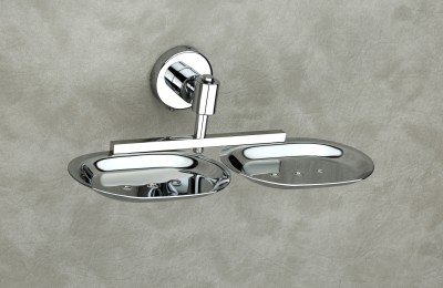 SANYAD Double Soap Stand,Soap Dish Holder,Soap case(Silver)